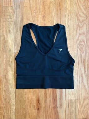 Black Gymshark Crop Tank Top, Size S